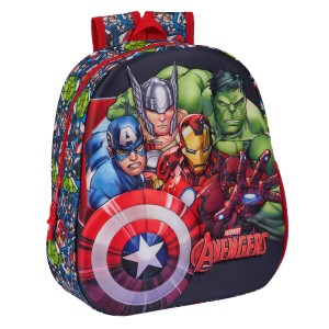 School Bag The Avengers Black Red 27 x 33 x 10 cm