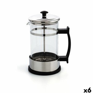 Kolben-Kaffeemaschine Quid Serenia Durchsichtig Glas Edelstahl 600 ml (6 Stück)