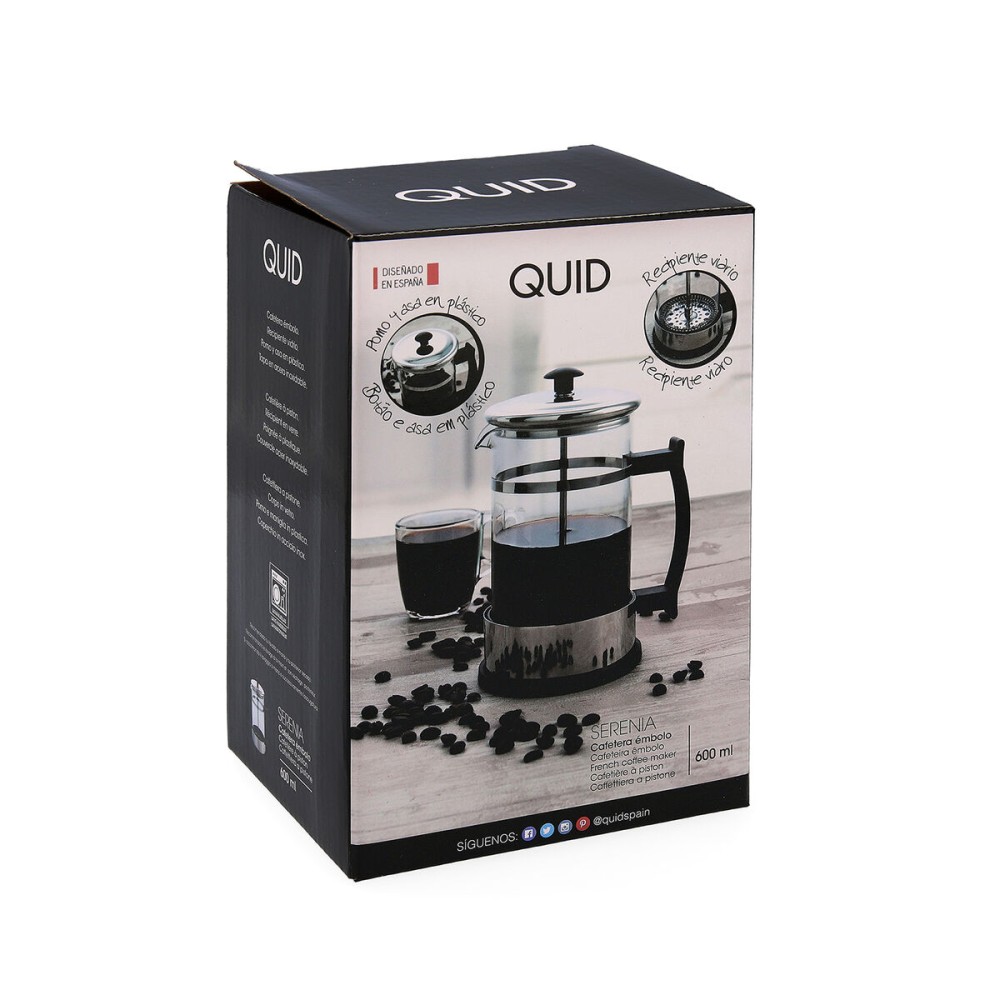 Cafetière à Piston Quid Serenia Transparent verre Acier inoxydable 600 ml (6 Unités)