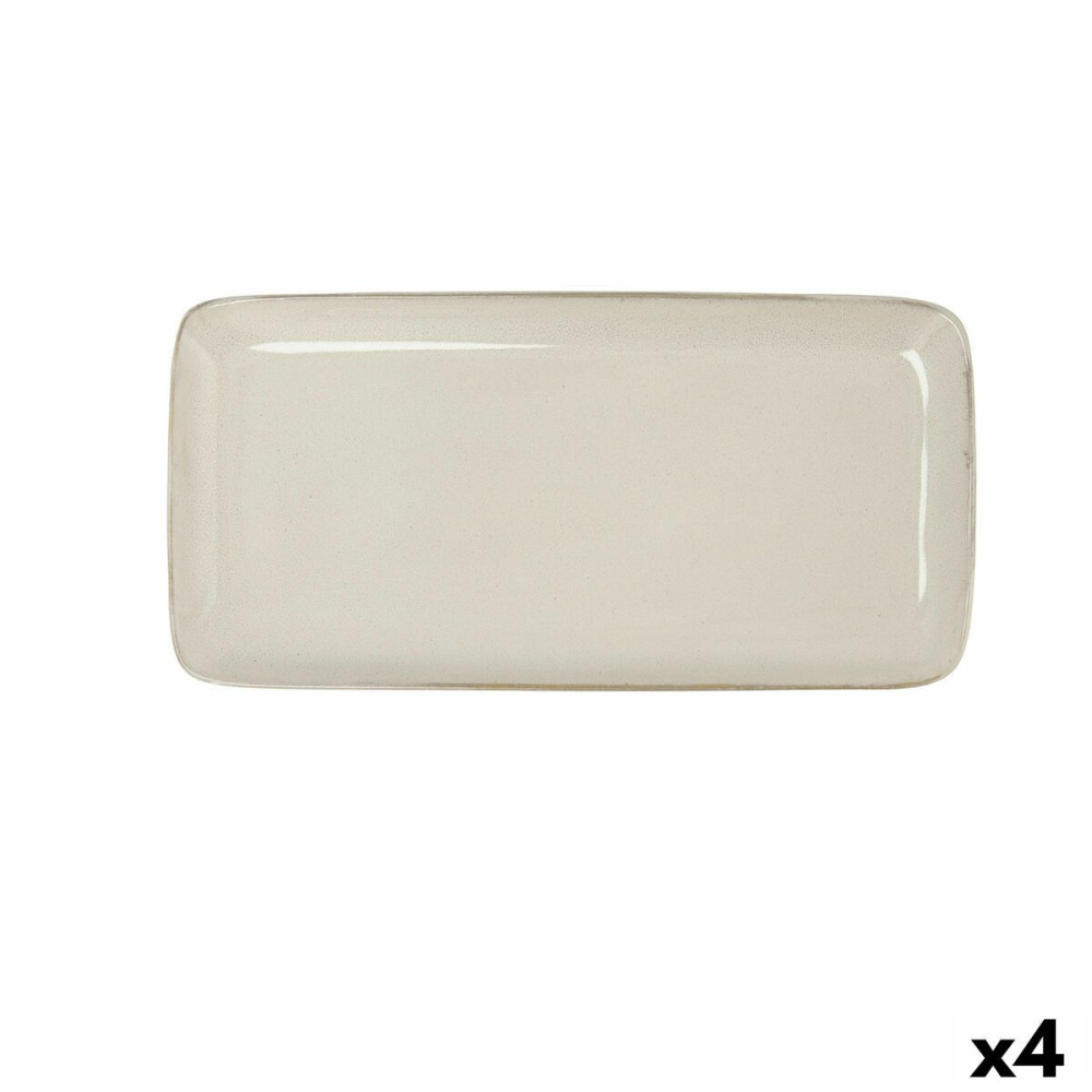 Plat à Gratin Bidasoa Ikonic Blanc Céramique 28 x 14 cm (Pack 4x)