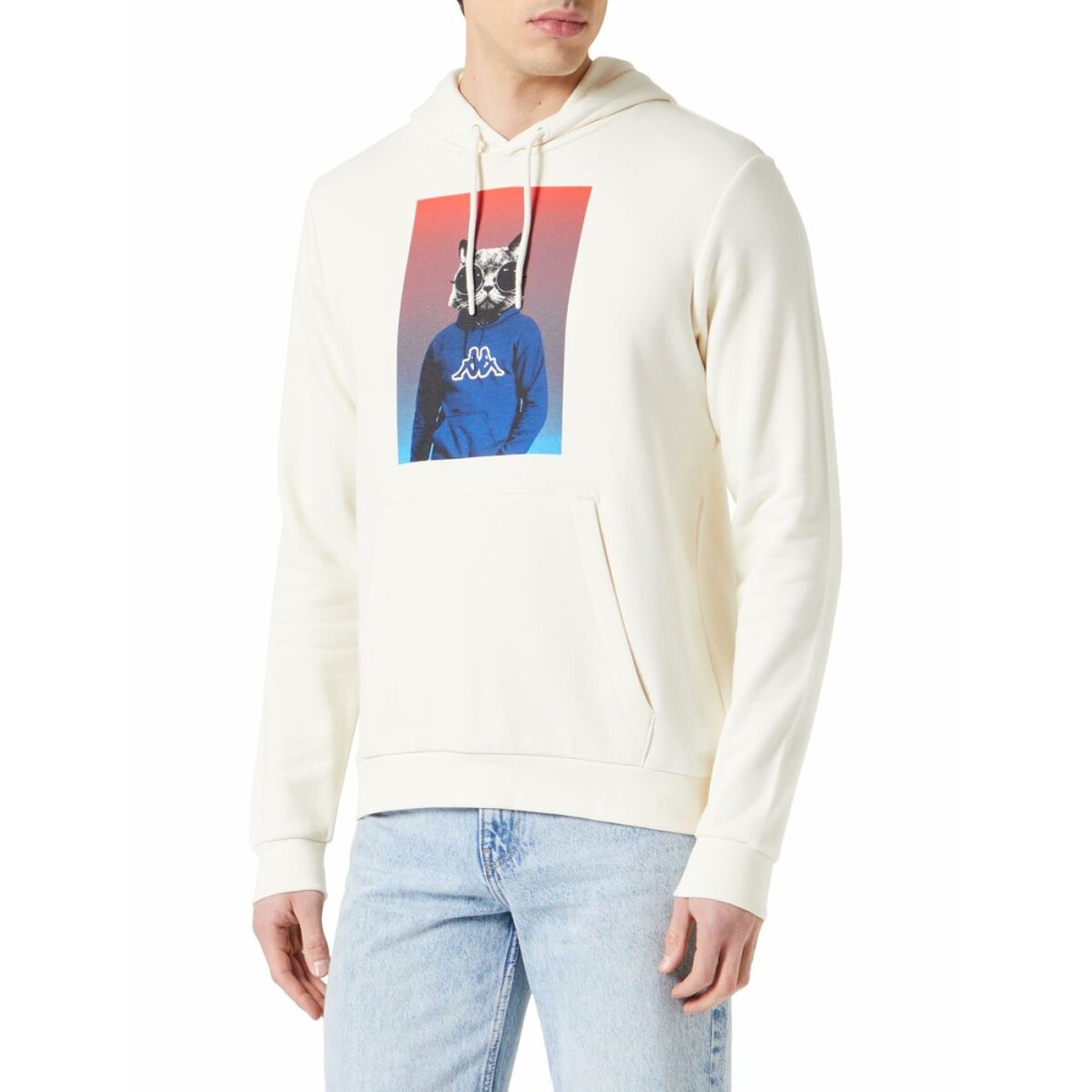 Herren Sweater mit Kapuze Kappa Weiß