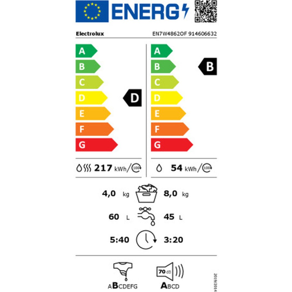 Laveuse - Sécheuse Electrolux EN7W4862OF 8kg / 4kg