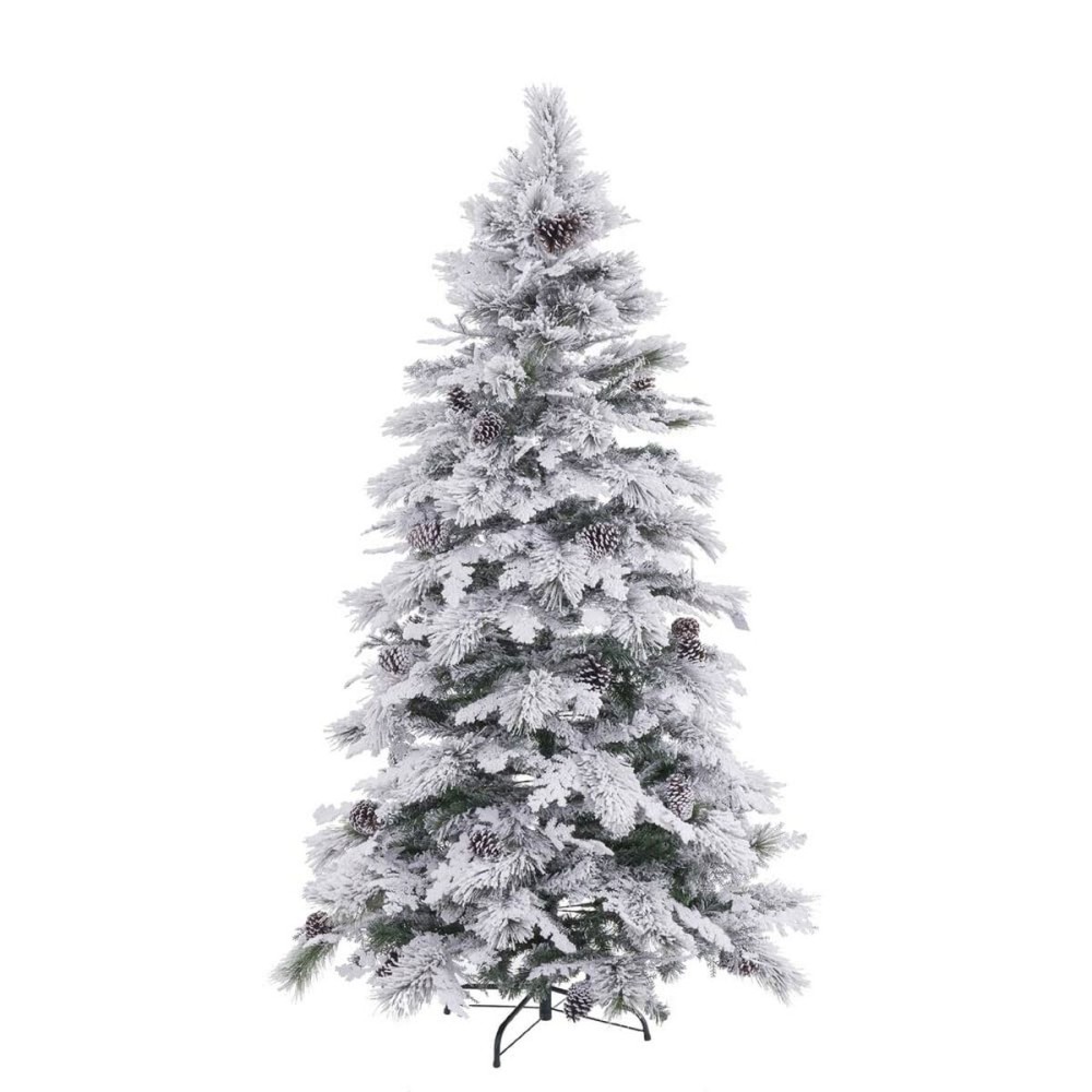 Christmas Tree White Green PVC Metal Polyethylene 180 cm