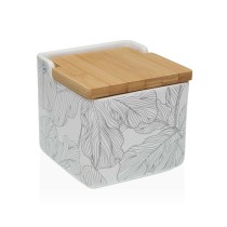 Salière avec couvercle Versa Palmiers Céramique Dolomite 12,2 x 11,5 x 12,2 cm