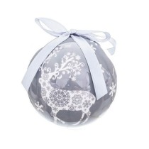 Christmas Baubles Silver Paper Polyfoam Deer 7,5 x 7,5 x 7,5 cm (14 Units)