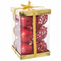 Boules de Noël Rouge Plastique 6 x 6 x 6 cm (12 Unités)