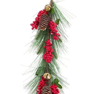 Weihnachtsgirlande Rot grün Kunststoff Ananas 140 cm