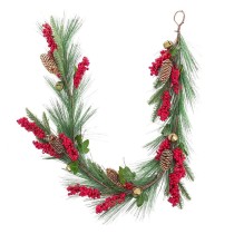 Guirlande de Noël Rouge Vert Plastique Ananas 140 cm