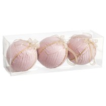 Weihnachtsbaumkugeln Rosa Polyfoam Stoff 10 x 10 x 10 cm (3 Stück)