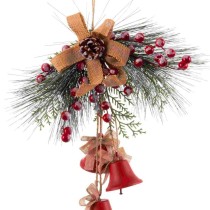 Weihnachtsschmuck Rot Bunt Metall Kunststoff Faser Glocken 36 x 6,5 x 42 cm