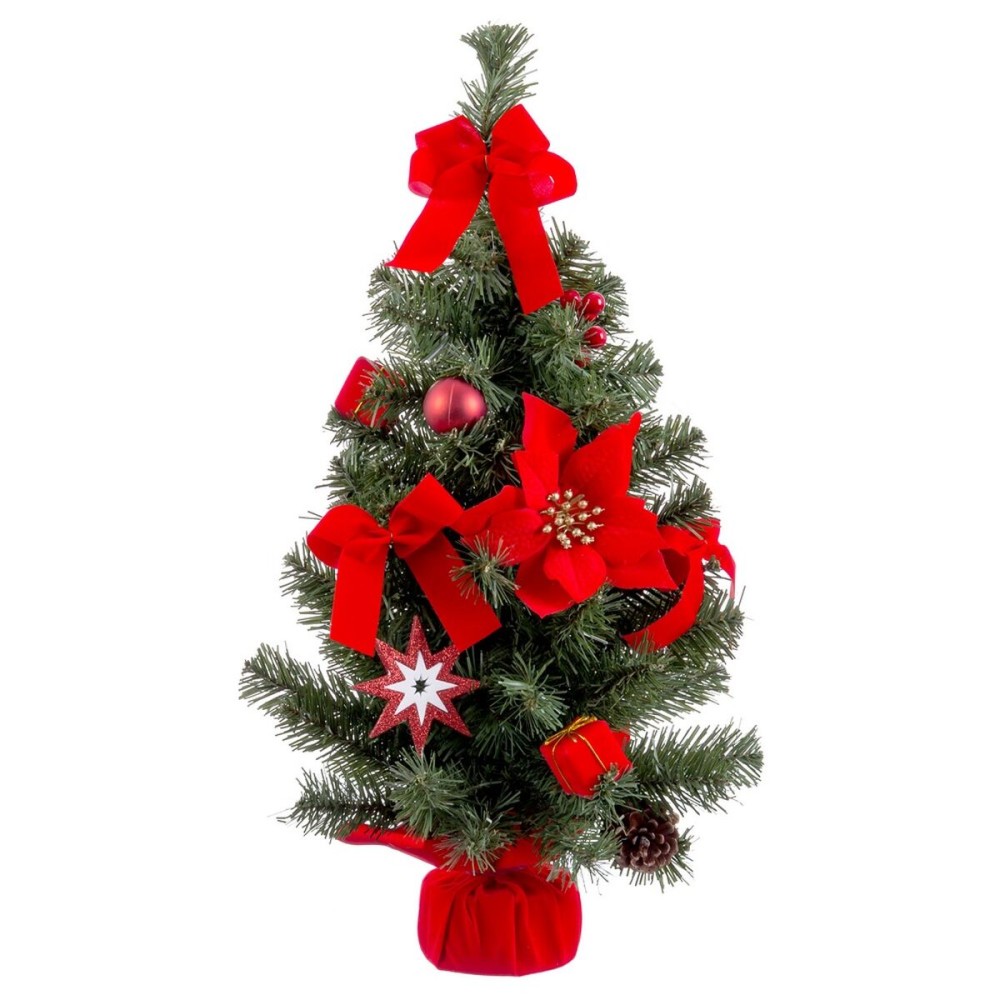 Décorations de Noël Rouge Vert Plastique Tissu Sapin de Noël 60 cm