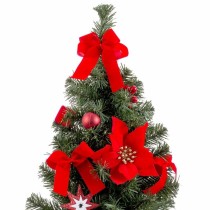 Décorations de Noël Rouge Vert Plastique Tissu Sapin de Noël 40 cm