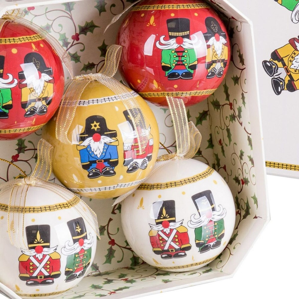 Christmas Baubles Multicolour Polyfoam Soldier Ø 7,5 cm (5 Units)