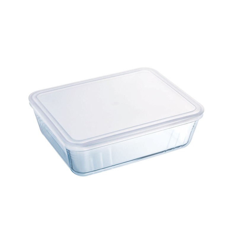 Rechteckige Lunchbox mit Deckel Pyrex Cook&freeze 28 x 23 x 10 cm 4,2 L Durchsichtig Glas Silikon (3 Stück)