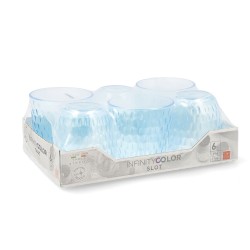 Set of glasses Bormioli Rocco Slot Blue Glass With relief 290 ml 6 Units