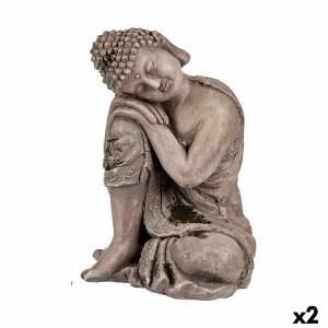 Dekorative Gartenfigur Ibergarden CC20447 Polyesterharz Buddha 23 x 34 x 28 cm (2 Stück)