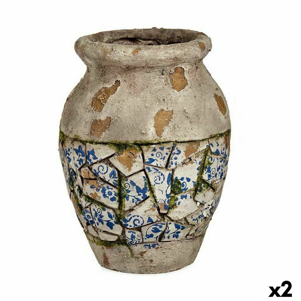 Decorative Garden Figure Ibergarden ZD19006 Polyresin Vase 25 x 32,5 x 25 cm (2 Units)