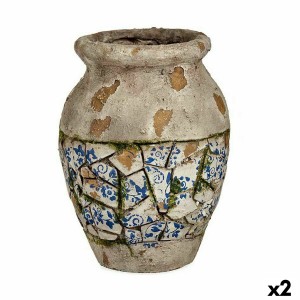 Figure décorative de jardin Ibergarden ZD19006 Polyrésine Vase 25 x 32,5 x 25 cm (2 Unités)