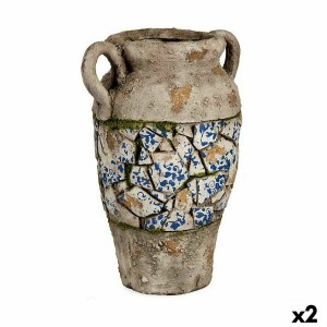 Figure décorative de jardin Ibergarden ZD19007 Polyrésine Vase 21 x 34,5 x 28 cm (2 Unités)