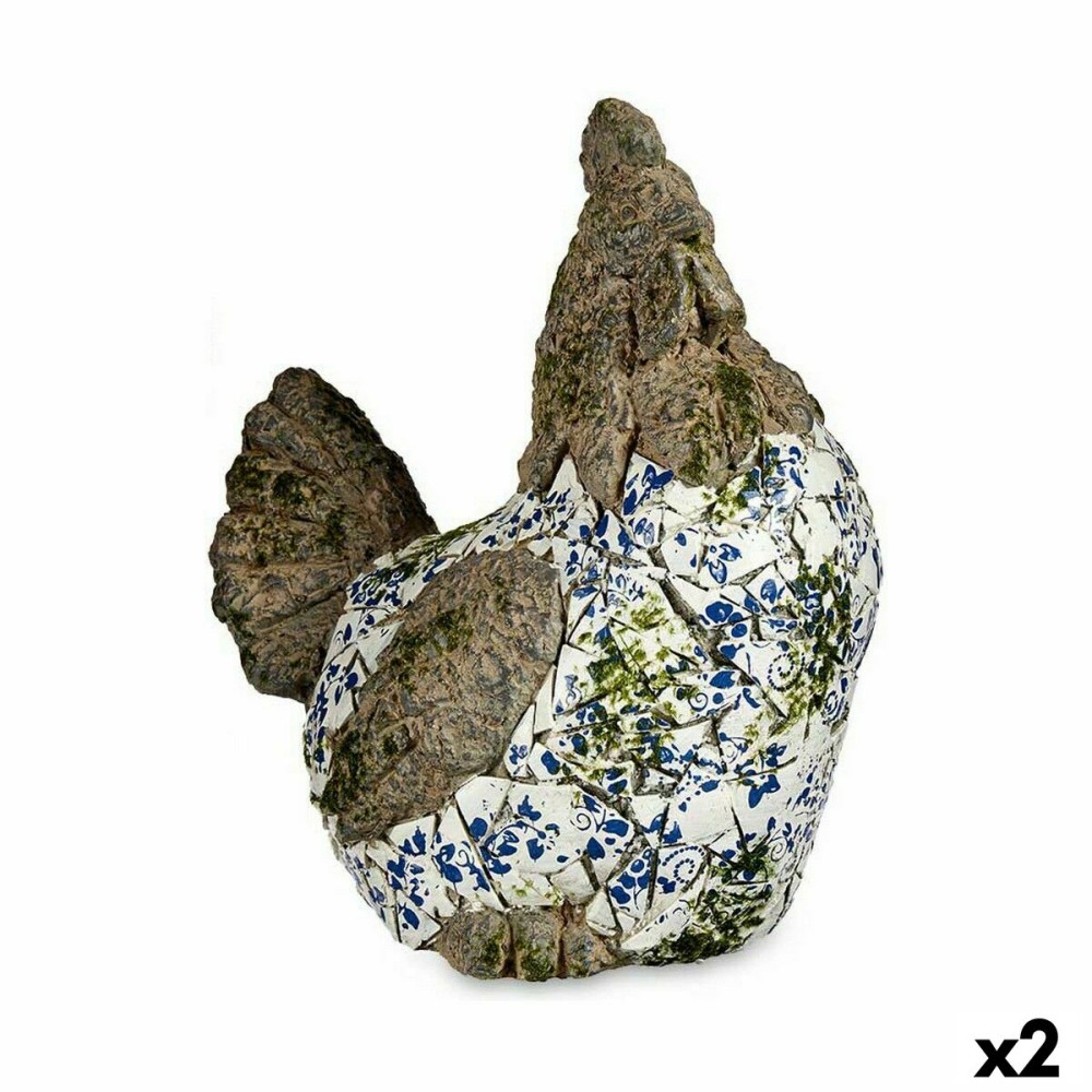 Dekorative Gartenfigur Ibergarden ZD18060 Polyesterharz Huhn 22,5 x 39 x 34 cm (2 Stück)