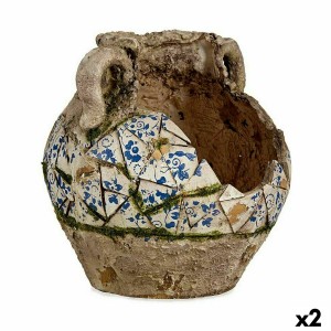 Dekorative Gartenfigur Ibergarden ZD19022 Polyesterharz Vase 28,5 x 28 x 28,5 cm (2 Stück)