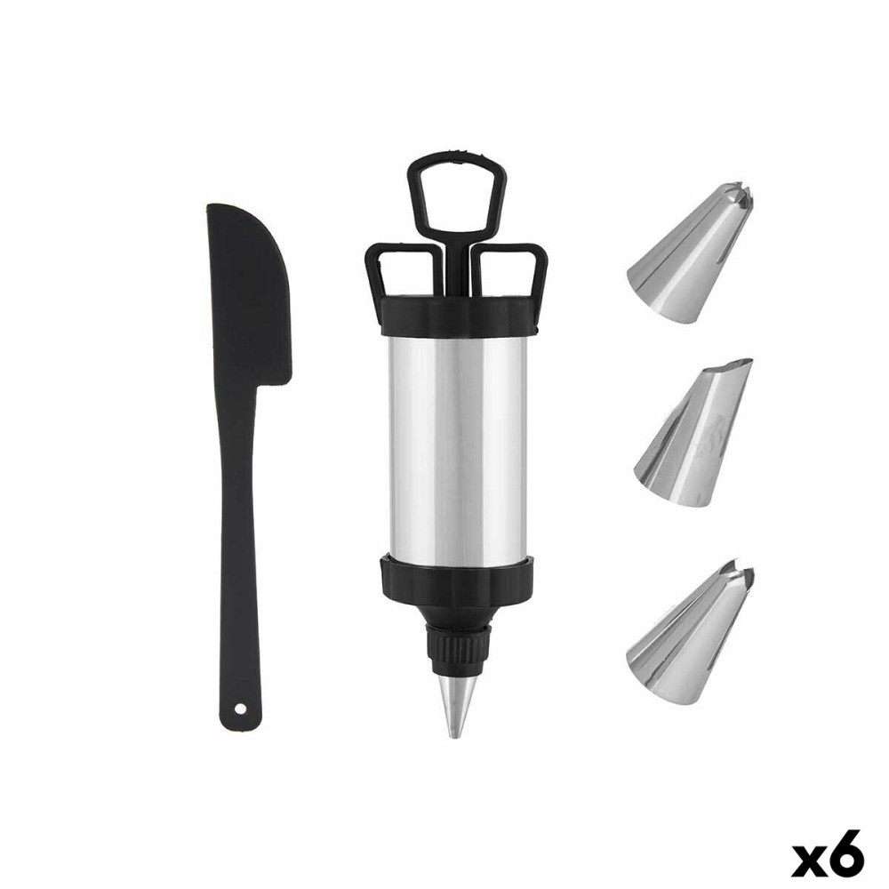 Poche à douille pour pâtisserie Kinvara HD092838 Noir Argenté Lot (6 Unités)