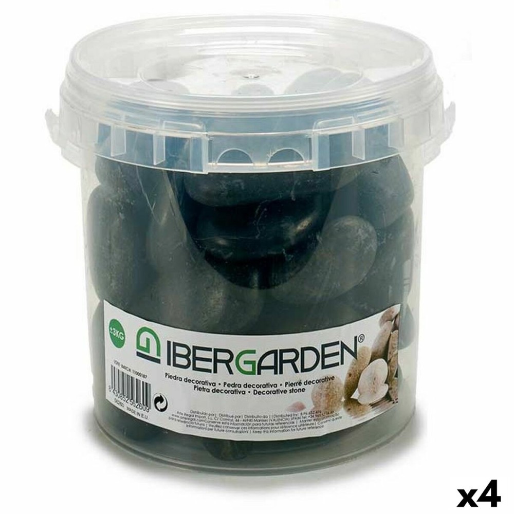 Deko-Steine Ibergarden 3BG Schwarz groß 3 Kg (4 Stück)