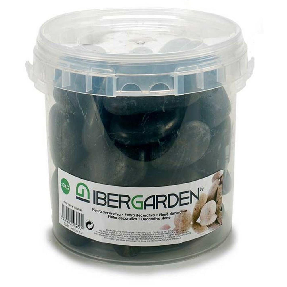 Deko-Steine Ibergarden 3BG Schwarz groß 3 Kg (4 Stück)