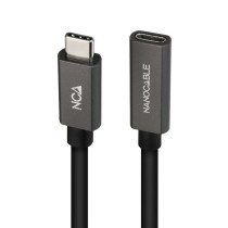 Verlängerungskabel mit USB-C NANOCABLE 10.01.4400 Schwarz 50 cm (1 Stück)