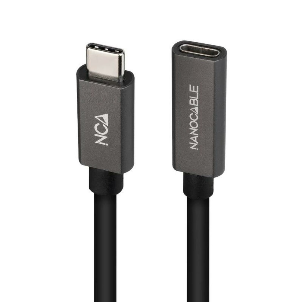 Câble Rallonge à USB-C NANOCABLE 10.01.4400 Noir 50 cm (1 Unité)