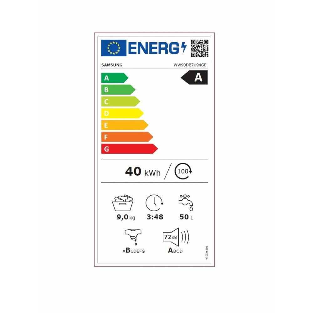 Machine à laver Samsung WW90DB7U94GEU3 60 cm 1400 rpm 9 kg