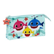 Trousse d'écolier Baby Shark Beach Day Jaune Bleu clair (22 x 12 x 3 cm)