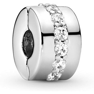 Charms für Damen Pandora CLEAR SPARKLING ROW CLIP