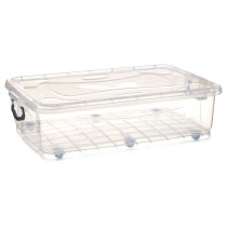 Boîte de rangement avec roues Transparent Plastique 40 L 46,5 x 20 x 72,2 cm (6 Unités)