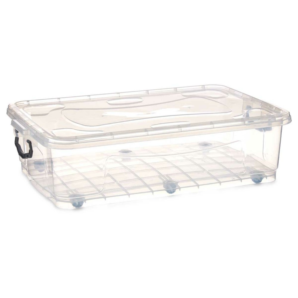 Boîte de rangement avec roues Transparent Plastique 40 L 46,5 x 20 x 72,2 cm (6 Unités)