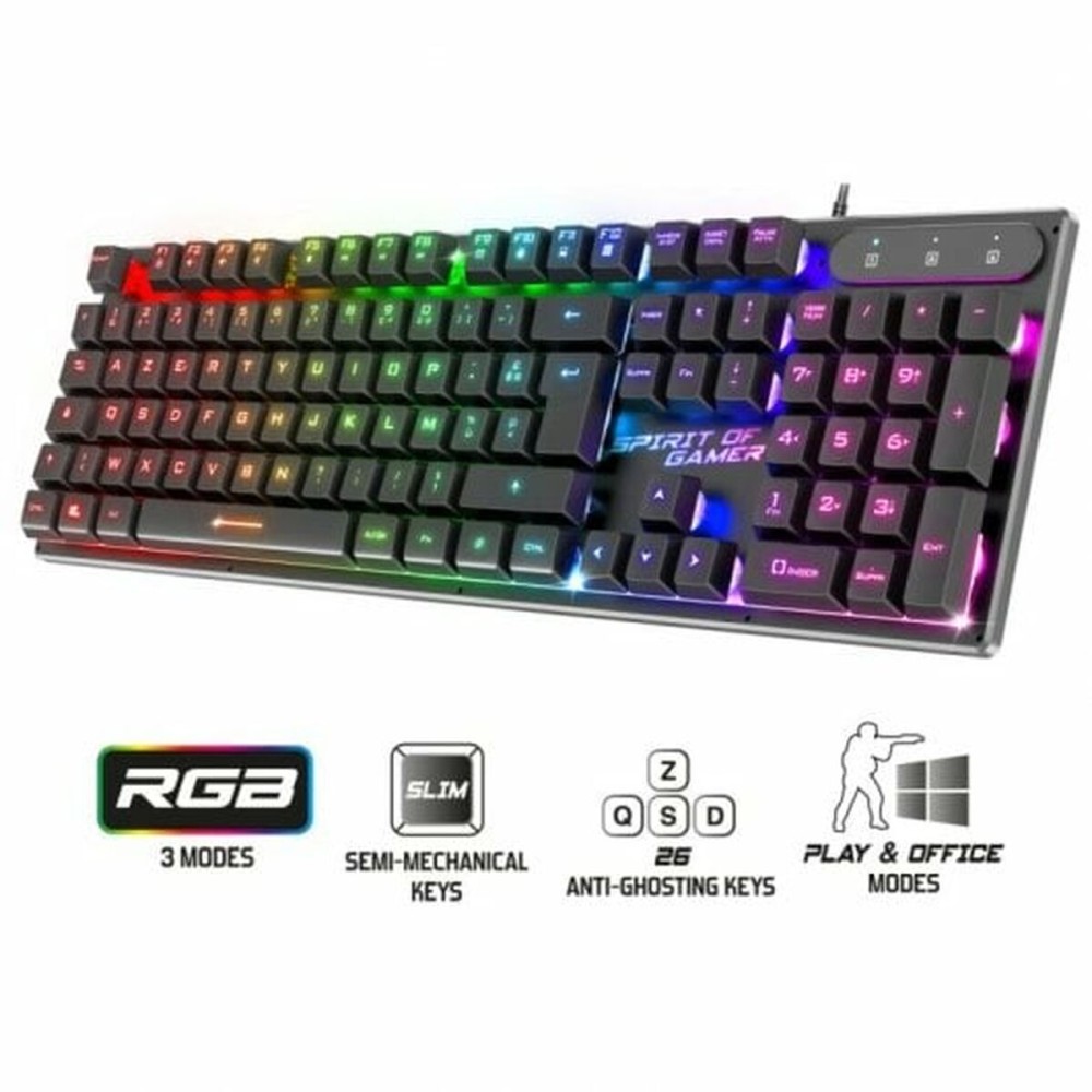 Keyboard Spirit of Gamer Black Spanish Qwerty