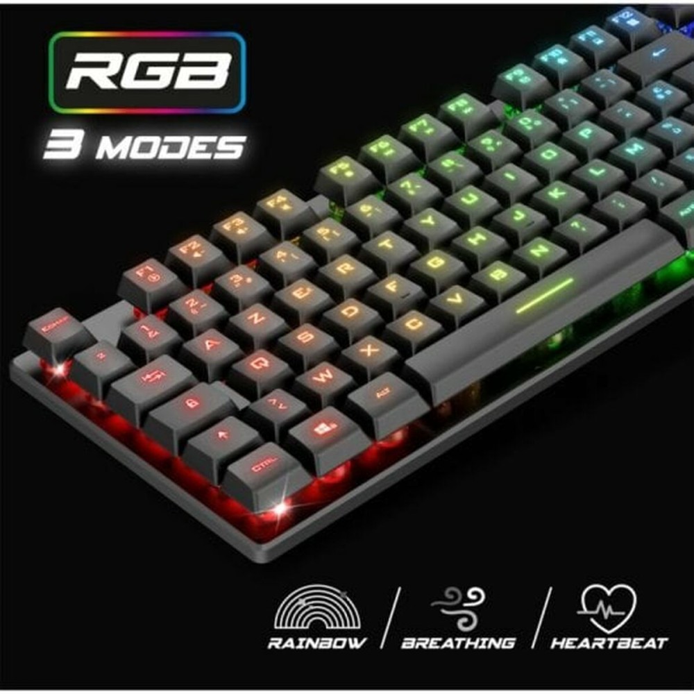 Tastatur Spirit of Gamer Schwarz Qwerty Spanisch