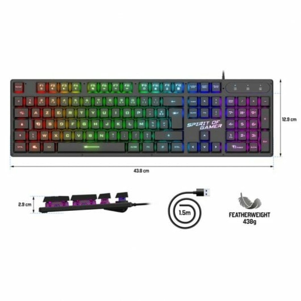 Keyboard Spirit of Gamer Black Spanish Qwerty