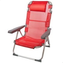 Chaise Pliante avec Repose-Tête Aktive Menorca Rouge 48 x 90 x 60 cm (2 Unités)