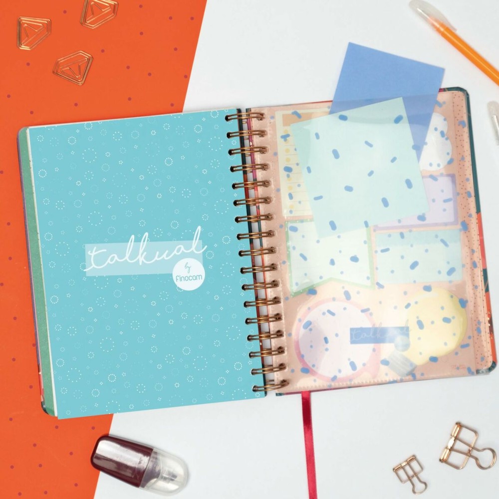 Agenda Finocam Talkual quarto 15,5 x 21,7 cm 2025 Fleurs