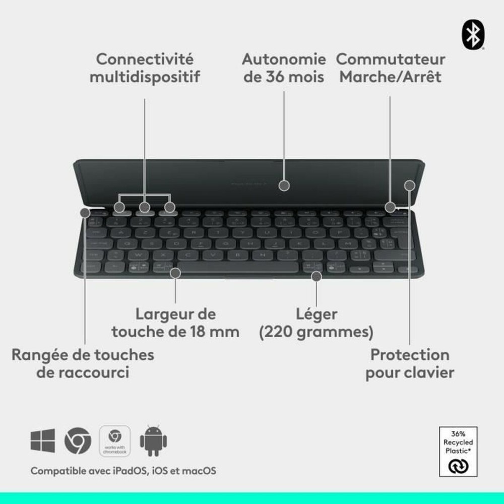 iPad-Case + Tastatur Logitech Keys-to-Go 2