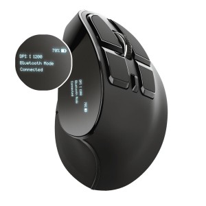 Souris sans-fil Trust Voxx Ergonomique Vertical Bluetooth Rechargeable Noir