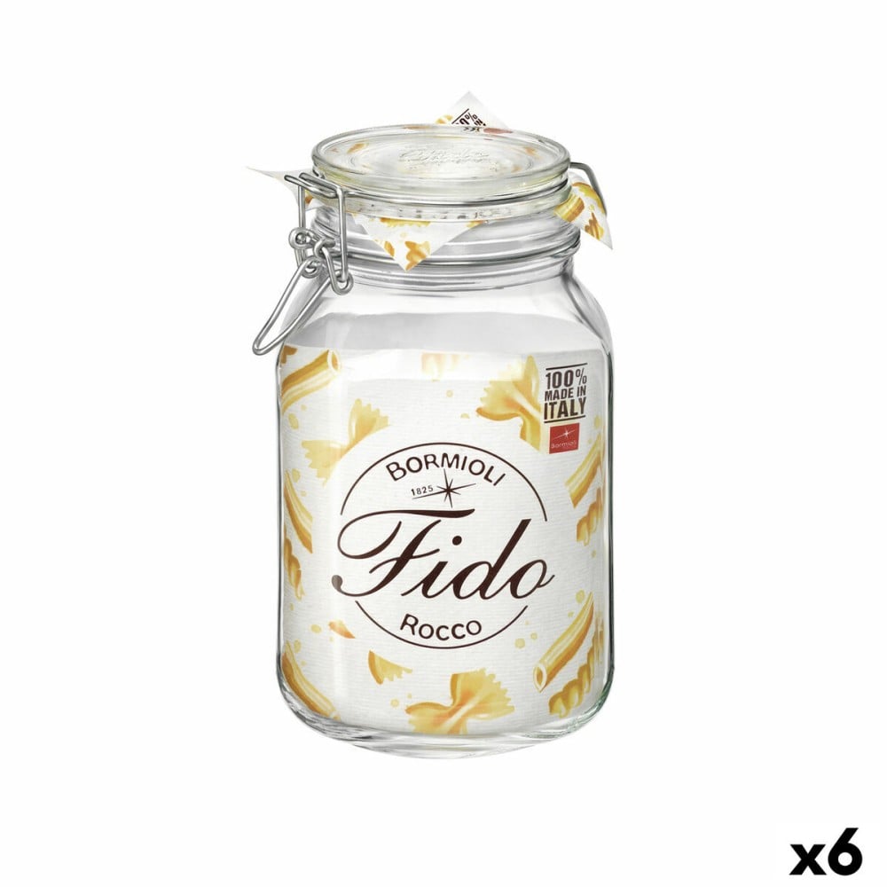 Récipient de Conservation des Aliments Bormioli Rocco fido Transparent verre (2 L) (6 Unités)