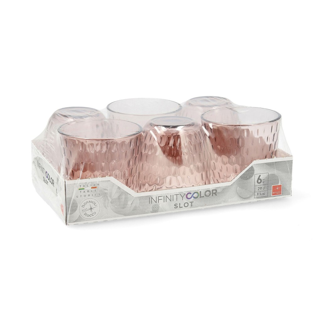 Set of glasses Bormioli Rocco Slot Lilac Glass With relief 290 ml 6 Units