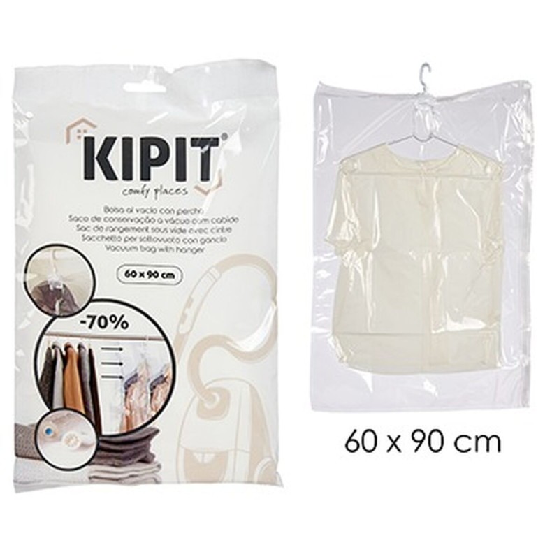 Vacuum Bags Kipit 58096 Transparent Polyethylene Plastic 60 x 90 cm (12 Units)