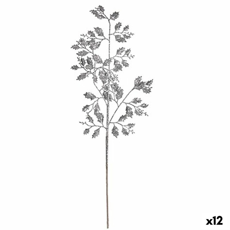 Branche Paillettes Argenté Métal Plastique 41 x 75 x 2,5 cm (12 Unités)