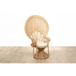 Armchair Romimex Natural 70 x 170 x 60 cm