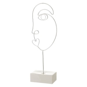 Decorative Figure White Silver Ceramic Iron 15,7 x 8 x 42,9 cm