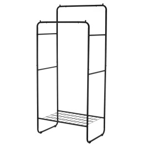 Garderobe Schwarz 70,5 x 44,5 x 157 cm