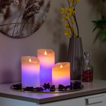 Bougies LED Multicolores Effet Flamme avec Télécommande Lendles InnovaGoods 3 Unités Blanc (Reconditionné B)